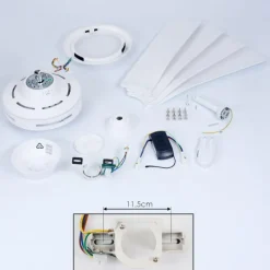 hofstein Ventilateur de plafond Tjerne LED Blanc, 1 lumière, Télécommandes