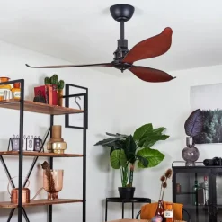 hofstein Ventilateur de plafond Torgnes Brun, Couleur bois, Noir, Télécommandes