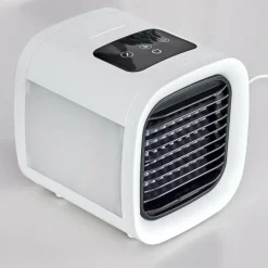 hofstein Ventilateur de table Chania LED Noir, Blanc, 1 lumière, Changeur de couleurs