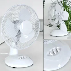 hofstein Ventilateur de table Sopot Chrome, Blanc