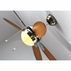 Luminaires Globo Lighting Ventilateur Globo AZURA Nickel mat, 1 lumière