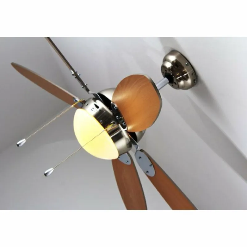 Luminaires Globo Lighting Ventilateur Globo AZURA Nickel mat, 1 lumière