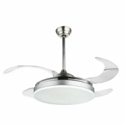 Luminaires Globo Lighting Ventilateur Globo CABRERA LED Nickel mat, 1 lumière, Télécommandes