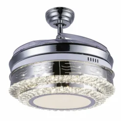 Luminaires Globo Lighting Ventilateur Globo CABRERA LED Nickel mat, 1 lumière, Télécommandes