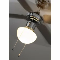 Luminaires Globo Lighting Ventilateur Globo CHAMPION Chrome, Acier inoxydable, Blanc, 1 lumière