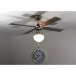 Luminaires Globo Lighting Ventilateur Globo CHAMPION Chrome, Acier inoxydable, Blanc, 1 lumière