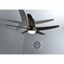 Luminaires Globo Lighting Ventilateur Globo FABIOLA Acier inoxydable, Nickel mat, 1 lumière, Télécommandes