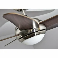 Luminaires Globo Lighting Ventilateur Globo FABIOLA Acier inoxydable, Nickel mat, 1 lumière, Télécommandes