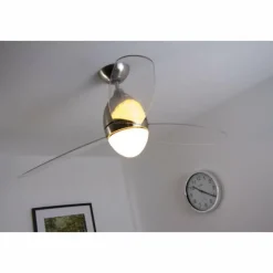 Luminaires Globo Lighting Ventilateur Globo PREMIER Acier inoxydable, Nickel mat, 2 lumières