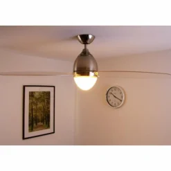 Luminaires Globo Lighting Ventilateur Globo PREMIER Acier inoxydable, Nickel mat, 2 lumières