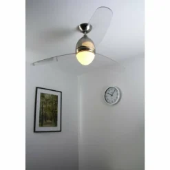 Luminaires Globo Lighting Ventilateur Globo PREMIER Acier inoxydable, Nickel mat, 2 lumières