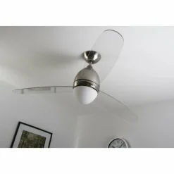 Luminaires Globo Lighting Ventilateur Globo PREMIER Acier inoxydable, Nickel mat, 2 lumières