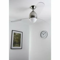 Luminaires Globo Lighting Ventilateur Globo PREMIER Acier inoxydable, Nickel mat, 2 lumières