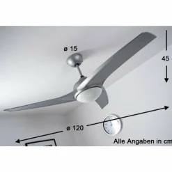 Luminaires Globo Lighting Ventilateur Globo PRIMO Argenté, Blanc, 2 lumières, Télécommandes