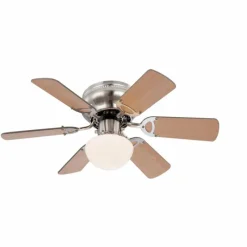 Luminaires Globo Lighting Ventilateur Globo UGO Acier inoxydable, Nickel mat, 1 lumière