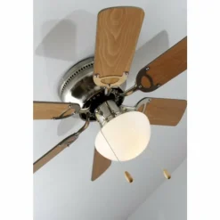 Luminaires Globo Lighting Ventilateur Globo UGO Acier inoxydable, Nickel mat, 1 lumière