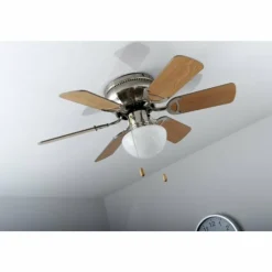 Luminaires Globo Lighting Ventilateur Globo UGO Acier inoxydable, Nickel mat, 1 lumière