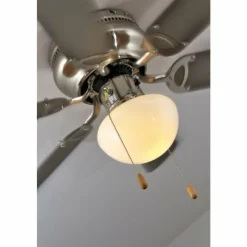 Luminaires Globo Lighting Ventilateur Globo UGO Acier inoxydable, Nickel mat, 1 lumière