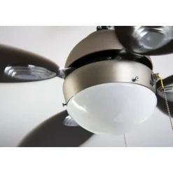 Luminaires Globo Lighting Ventilateur Globo WADE Acier inoxydable, Nickel mat, 1 lumière