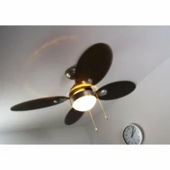 Luminaires Globo Lighting Ventilateur Globo WADE Acier inoxydable, Nickel mat, 1 lumière