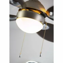 Luminaires Globo Lighting Ventilateur Globo WADE Acier inoxydable, Nickel mat, 1 lumière