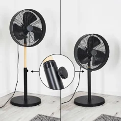 hofstein Ventilateur Markham Bois clair, Noir