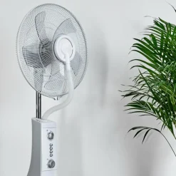 hofstein Ventilateur Rethymno Chrome, Argenté, Blanc