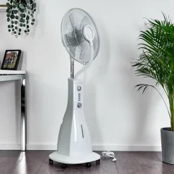 hofstein Ventilateur Rethymno Chrome, Argenté, Blanc