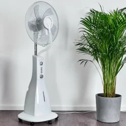 hofstein Ventilateur Rethymno Chrome, Argenté, Blanc