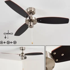 hofstein Ventilateurs de Plafond Fossa Nickel mat