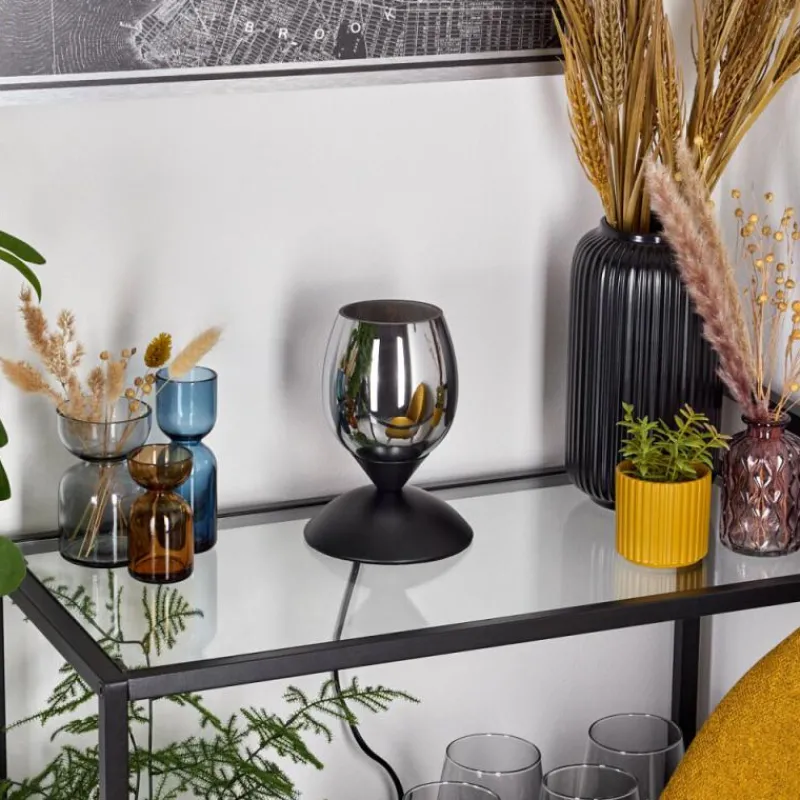 hofstein Verfidelas Luminaire déco, Lampe à poser Noir, 1 lumière