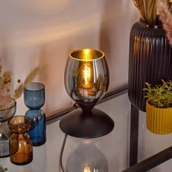 hofstein Verfidelas Luminaire déco, Lampe à poser Noir, 1 lumière