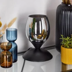 hofstein Verfidelas Luminaire déco, Lampe à poser Noir, 1 lumière