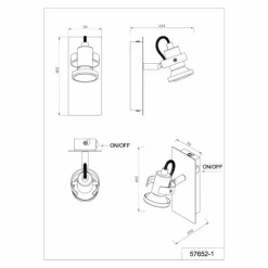 Luminaires Globo Lighting Verpax Plafonnier, Spot de plafond, Applique murale, Spot mural Nickel mat, 1 lumière* Spots Et Projecteurs