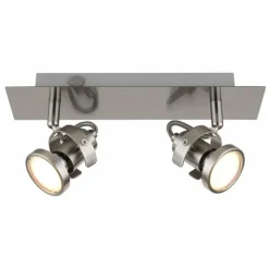 Luminaires Globo Lighting Verpax Plafonnier, Spot de plafond, Applique murale, Spot mural Nickel mat, 2 lumières* Spots Et Projecteurs