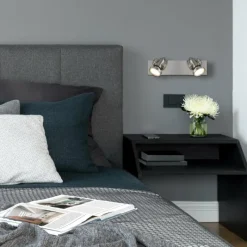 Luminaires Globo Lighting Verpax Plafonnier, Spot de plafond, Applique murale, Spot mural Nickel mat, 2 lumières* Spots Et Projecteurs