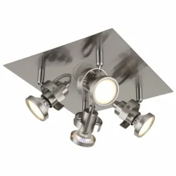 Luminaires Globo Lighting Verpax Plafonnier, Spot de plafond, Applique murale, Spot mural Nickel mat, 4 lumières* Spots Et Projecteurs