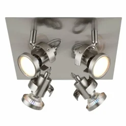 Luminaires Globo Lighting Verpax Plafonnier, Spot de plafond, Applique murale, Spot mural Nickel mat, 4 lumières* Spots Et Projecteurs
