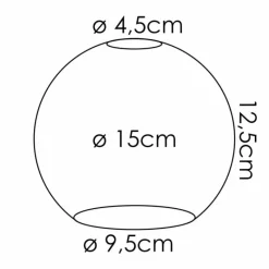 hofstein verre de rechange 15 cm Koyoto Chrome, Fumé