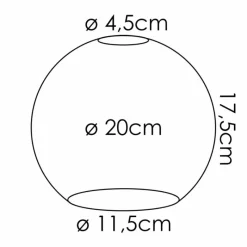 hofstein verre de rechange 20 cm Koyoto Chrome, Fumé