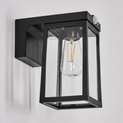 hofstein Verup Lampe murale d´extérieur, Applique murale LED Noir, 1 lumière, Détecteur de mouvement