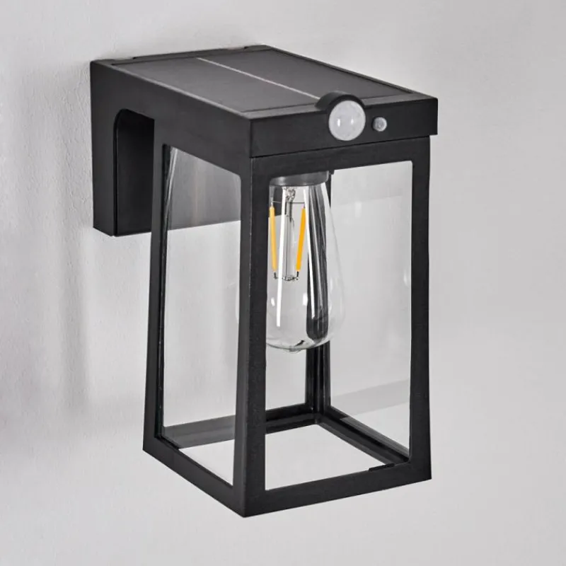 hofstein Verup Lampe murale d´extérieur, Applique murale LED Noir, 1 lumière, Détecteur de mouvement