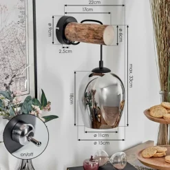 hofstein Vevino Applique murale Écru, Noir, 1 lumière