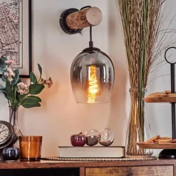 hofstein Vevino Applique murale, Spot mural Écru, Noir, 1 lumière