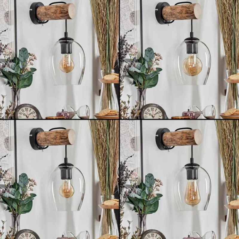 hofstein Vevino Applique murale, Spot mural Écru, Noir, 1 lumière