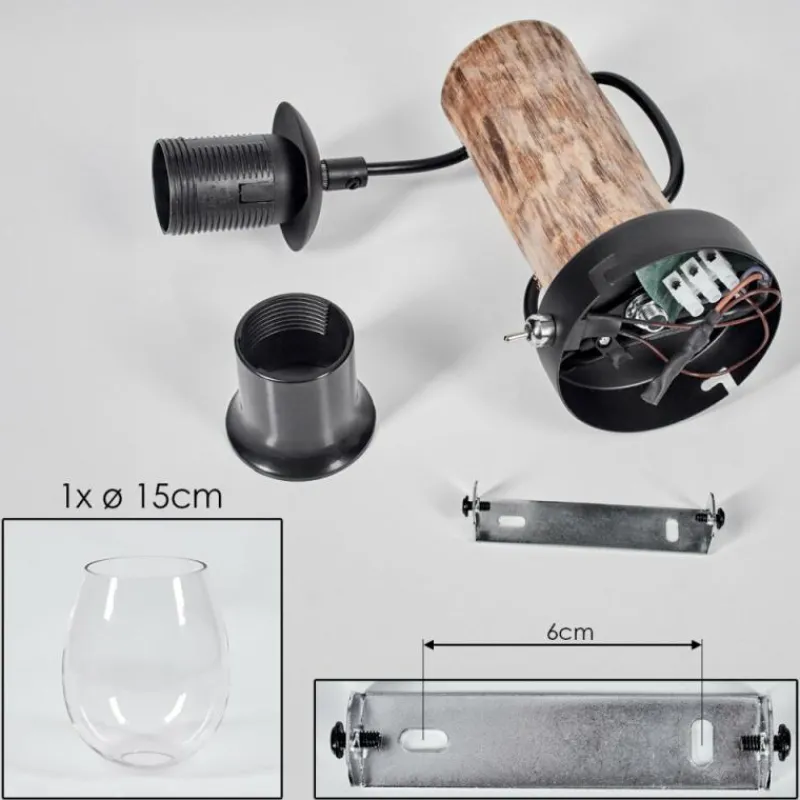 hofstein Vevino Applique murale, Spot mural Écru, Noir, 1 lumière