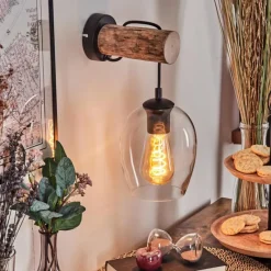 hofstein Vevino Applique murale, Spot mural Écru, Noir, 1 lumière