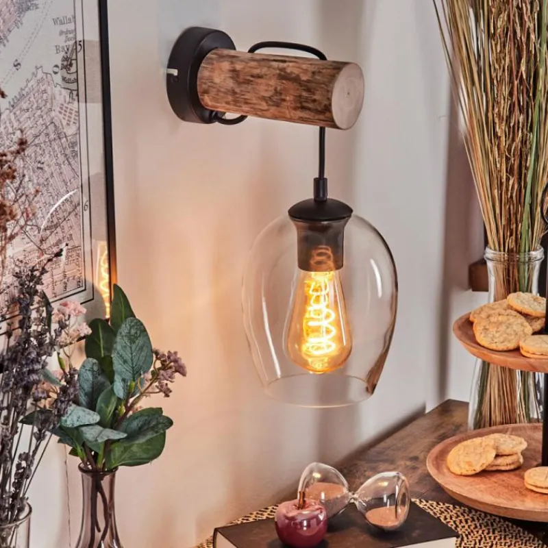 hofstein Vevino Applique murale, Spot mural Écru, Noir, 1 lumière