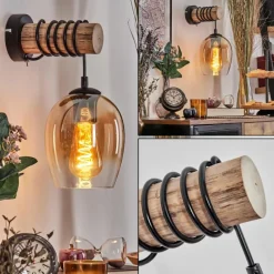 hofstein Vevino Boule lumineuse, Applique murale Écru, Noir, 1 lumière