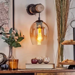 hofstein Vevino Boule lumineuse, Applique murale Écru, Noir, 1 lumière